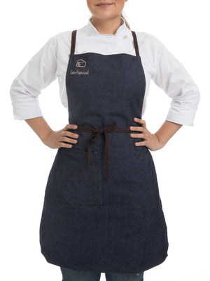 Delantal dril azul